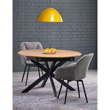 ACORD bővíthető étkezőasztal, téglalap alakú, szín: natúr/fekete