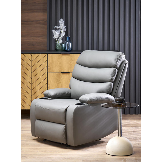 PERUS relax fotel pohártartóval, szín: szürke