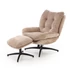 Kép 2/4 - PESTO fotel puffal, hinta funkcióval, szín: bézs