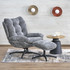Kép 1/4 - PESTO fotel puffal, hinta funkcióval, szín: szürke