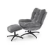 Kép 2/4 - PESTO fotel puffal, hinta funkcióval, szín: szürke